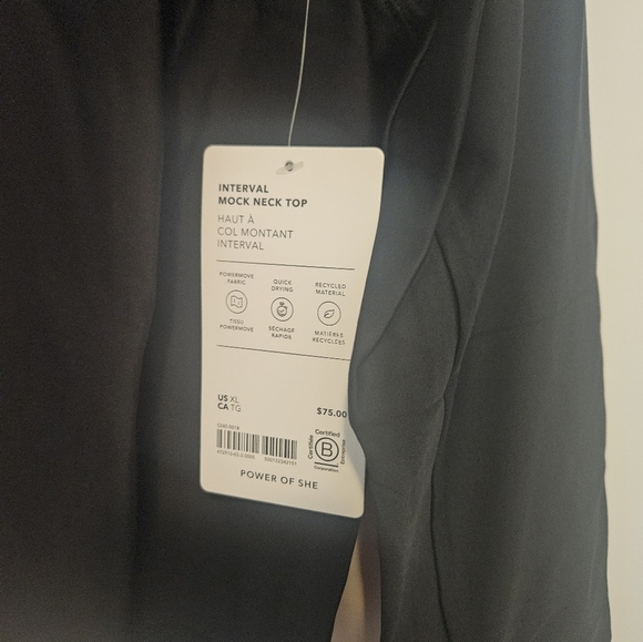 Athleta NWT Interval Mock Neck Top Black - Picture 4 of 5